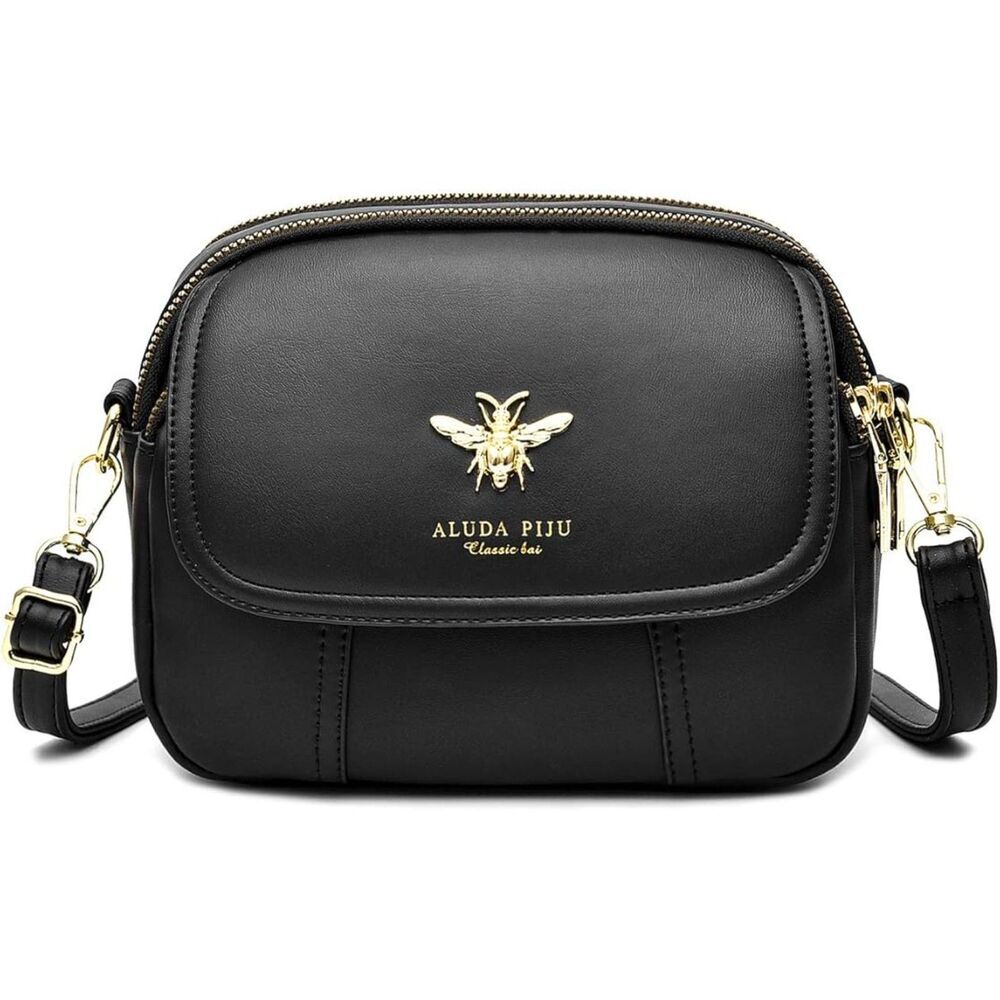 Women Black Imported Faux Leather Stylish Small Crossbody Wallet Bags